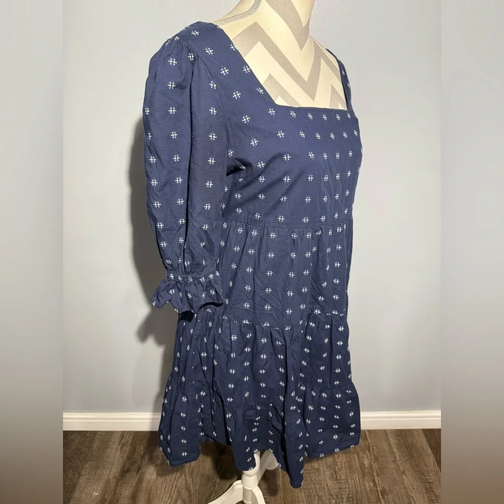 Madewell Blue Dress with‎ White Pattern